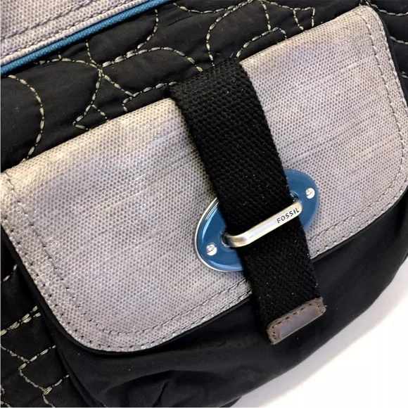 Fossil Key-Per bag Black QUILTED Coated Leather Large - Picture 4 of 11